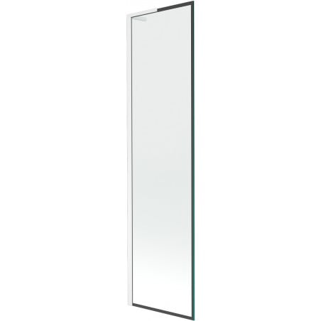 Mexen Next L Bathtub Screen 1-Leaf 50 x 150 cm, Black Frame, White - 895-050-000-03-70-20