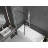 Mexen Next L Bath Screen 1-Panel 70 x 150 cm, Black Pattern, White - 895-070-000-03-70-20