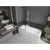 Mexen Next L Bath Screen 1-Panel 70 x 150 cm, Black Pattern, White - 895-070-000-03-70-20