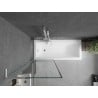 Mexen Next L Bath Screen 1-Panel 70 x 150 cm, Black Pattern, White - 895-070-000-03-70-20