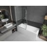 Mexen Next L bath screen 1-wing 90 x 150 cm, black pattern, white - 895-090-000-03-70-20