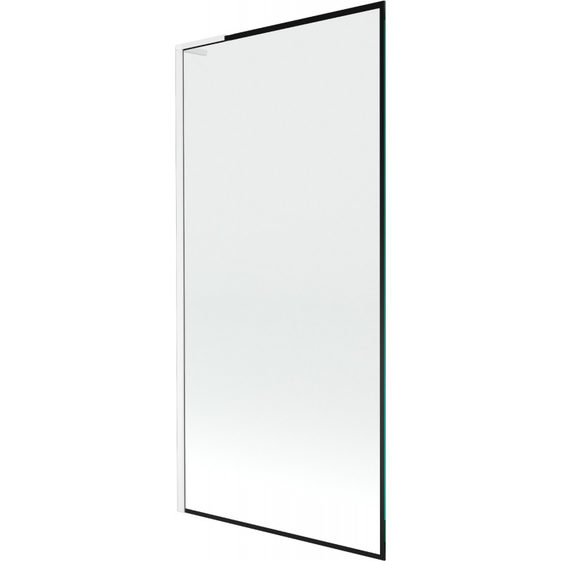 Mexen Next L bath screen 1-wing 90 x 150 cm, black pattern, white - 895-090-000-03-70-20