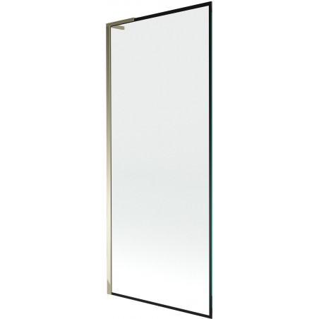 Mexen Next L bath screen 1-wing 80 x 150 cm, black pattern, gold - 895-080-000-03-70-50
