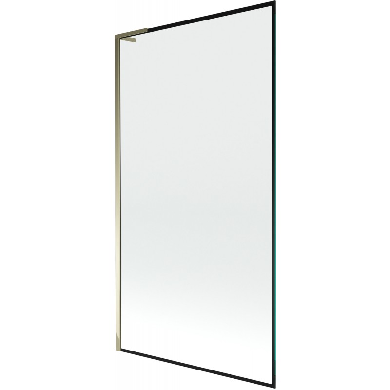 Mexen Next L bath screen 1-wing 100 x 150 cm, black frame, gold - 895-100-000-03-70-50