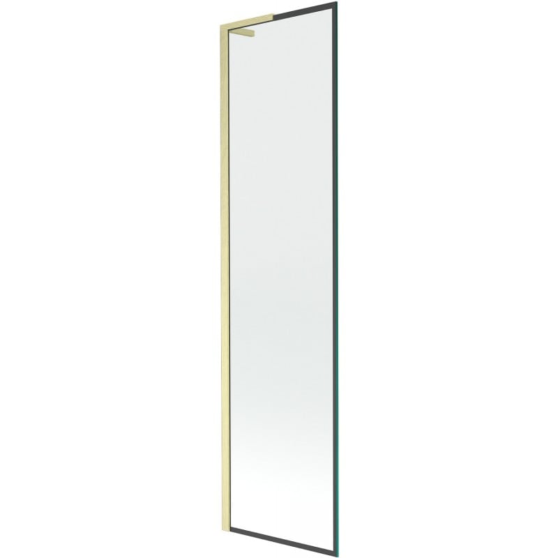 Mexen Next L bath shower screen 1-wing 50 x 150 cm, black frame, brushed gold - 895-050-000-03-70-55