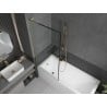 Mexen Next L Bathtub Screen 1-Panel 80 x 150 cm, Black Pattern, Brushed Gold - 895-080-000-03-70-55