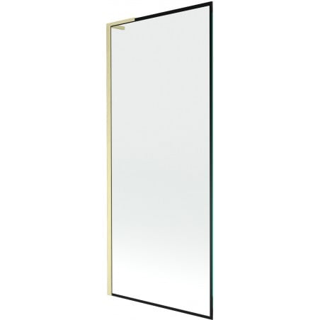 Mexen Next L bath screen 1-winged 80 x 150 cm, black frame, brushed gold - 895-080-000-03-70-55