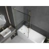 Mexen Next L bath screen 1-wing 90 x 150 cm, black pattern, brushed gold - 895-090-000-03-70-55