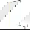 Mexen Next L bath screen 1-wing 90 x 150 cm, black pattern, brushed gold - 895-090-000-03-70-55