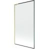 Mexen Next L 1-panel bath screen 100 x 150 cm, black frame, brushed gold - 895-100-000-03-70-55