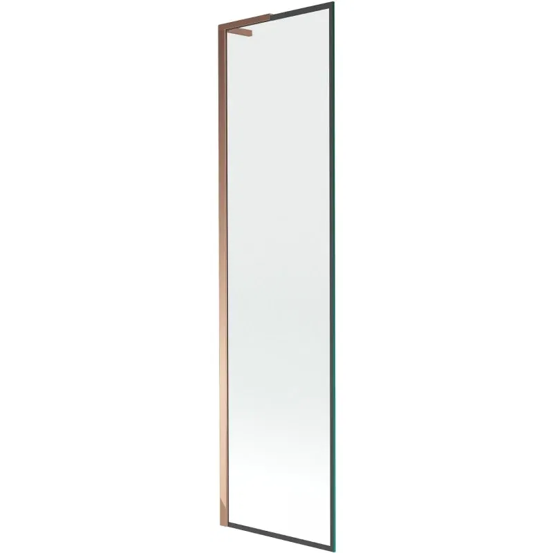 Mexen Next L 1-wing bath screen 50 x 150 cm, black frame, rose gold - 895-050-000-03-70-60