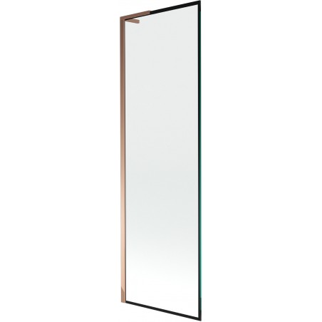 Mexen Next L bath screen 1-wing 60 x 150 cm, black frame, rose gold - 895-060-000-03-70-60