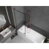 Mexen Next L bath screen 1-winged 70 x 150 cm, black frame, rose gold - 895-070-000-03-70-60