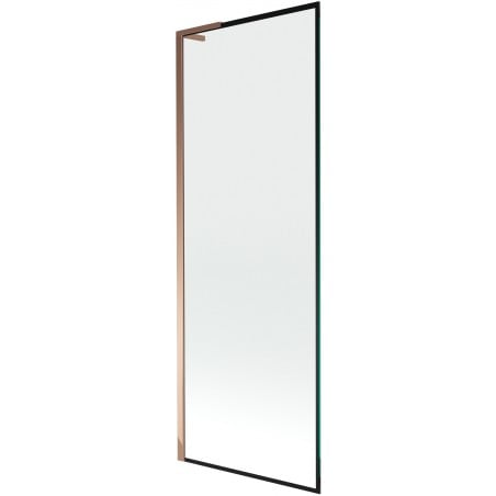 Mexen Next L bath screen 1-winged 70 x 150 cm, black frame, rose gold - 895-070-000-03-70-60