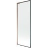 Mexen Next L bath screen 1-winged 70 x 150 cm, black frame, rose gold - 895-070-000-03-70-60