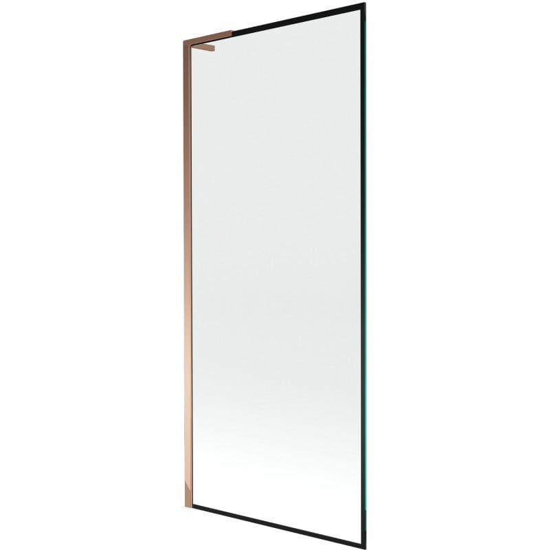 Mexen Next L Bath Screen 1-Leaf 80 x 150 cm, Black Frame, Rose Gold - 895-080-000-03-70-60