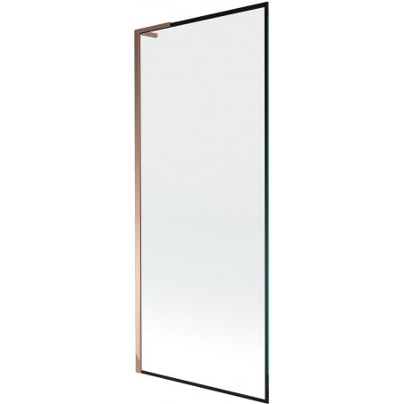 Mexen Next L Bath Screen 1-Leaf 80 x 150 cm, Black Frame, Rose Gold - 895-080-000-03-70-60