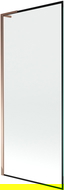 Mexen Next L Bath Screen 1-Leaf 80 x 150 cm, Black Frame, Rose Gold - 895-080-000-03-70-60