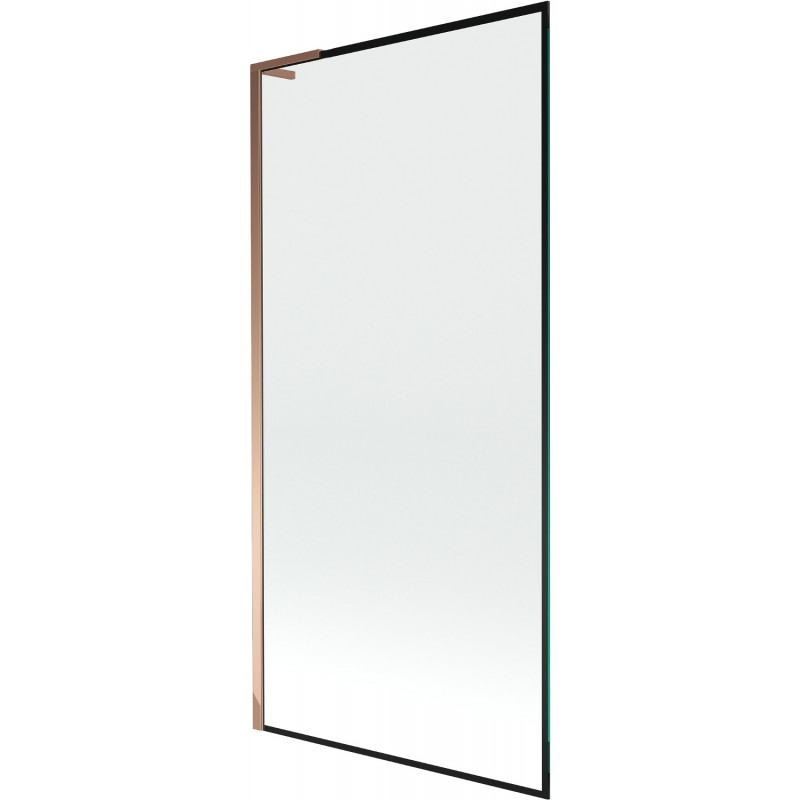 Mexen Next L Bath Screen 1-Panel 90 x 150 cm, Black Frame, Rose Gold - 895-090-000-03-70-60