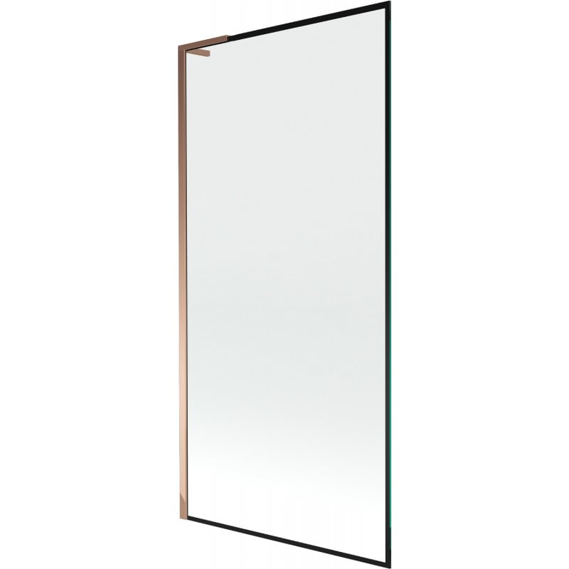 Mexen Next L Bathtub Screen 1-Panel 90 x 150 cm, Black Pattern, Rose Gold - 895-090-000-03-70-60