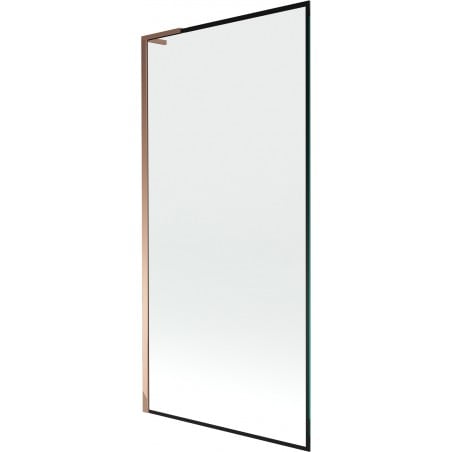 Mexen Next L Bath Screen 1-Panel 90 x 150 cm, Black Frame, Rose Gold - 895-090-000-03-70-60
