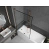 Mexen Next L Bathtub Screen 1-Winged 100 x 150 cm, Black Pattern, Pink Gold - 895-100-000-03-70-60