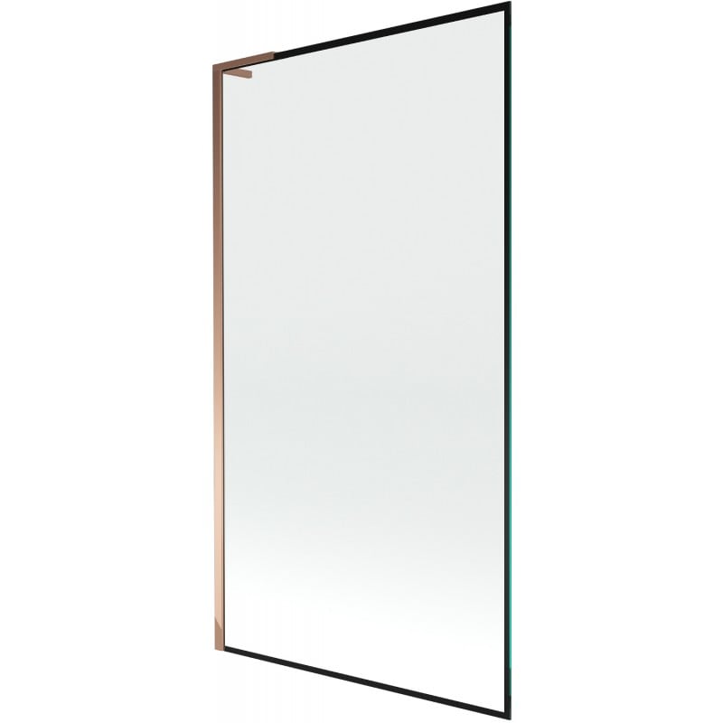 Mexen Next L Bathtub Screen 1-Winged 100 x 150 cm, Black Pattern, Pink Gold - 895-100-000-03-70-60