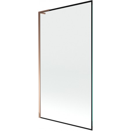 Mexen Next L Bathtub Screen 1-Winged 100 x 150 cm, Black Pattern, Pink Gold - 895-100-000-03-70-60