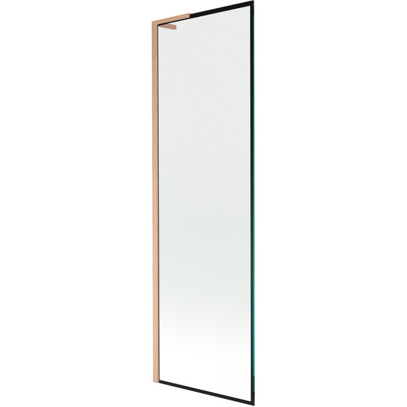 Mexen Next L Bath Screen 1-panel 60 x 150 cm, black frame, brushed copper - 895-060-000-03-70-65