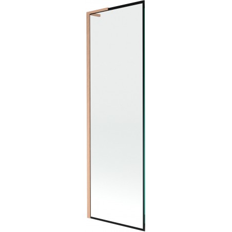 Mexen Next L Bathtub Screen 1-Panel 60 x 150 cm, Black Pattern, Brushed Copper - 895-060-000-03-70-65