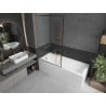 Mexen Next L Bath Screen 1-Panel 100 x 150 cm, Black Frame, Brushed Copper - 895-100-000-03-70-65