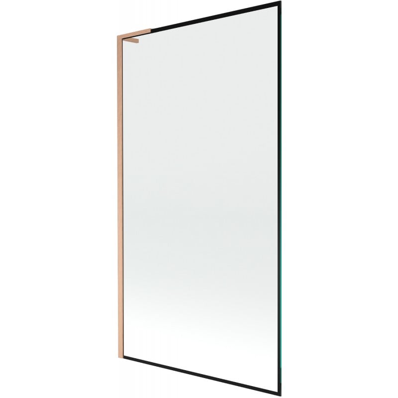 Mexen Next L Bath Screen 1-Panel 100 x 150 cm, Black Frame, Brushed Copper - 895-100-000-03-70-65
