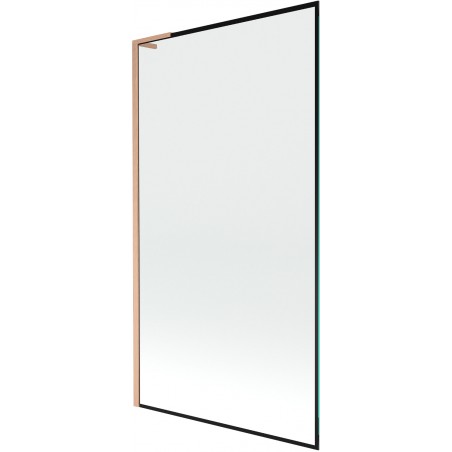 Mexen Next L bath screen 1-wing 100 x 150 cm, black pattern, brushed copper - 895-100-000-03-70-65
