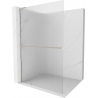 Mexen Kioto+ L shower wall with Walk-in shelf 100 x 200 cm, stripes, brushed nickel - 800-100-123-97-09