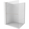 Mexen Kioto+ L Walk-in Shower Wall with Shelf 100 x 200 cm, Transparent, Brushed Nickel - 800-100-123-97-09