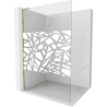 Mexen Kioto L Walk-in Shower Wall 100 x 200 cm, White Pattern, Gold - 800-100-103-50-85