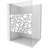 Mexen Kioto L Walk-in Shower Screen 110 x 200 cm, white pattern, gold - 800-110-103-50-85