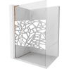 Mexen Kioto L Walk-in Shower Wall 120 x 200 cm, White Pattern, Pink Gold - 800-120-103-60-85