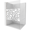 Mexen Kioto L Walk-in Shower Wall 70 x 200 cm, White Pattern, Brushed Nickel - 800-070-103-97-85