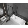 Mexen Next L Bathtub Screen, 1-Panel 50 x 150 cm, Black Pattern, Brushed Gun Gray - 895-050-000-03-70-66