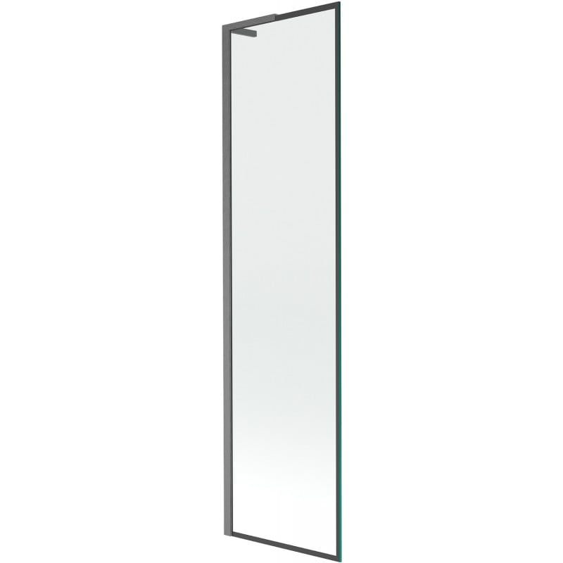 Mexen Next L bath screen 1-wing 50 x 150 cm, black frame, brushed gun gray - 895-050-000-03-70-66