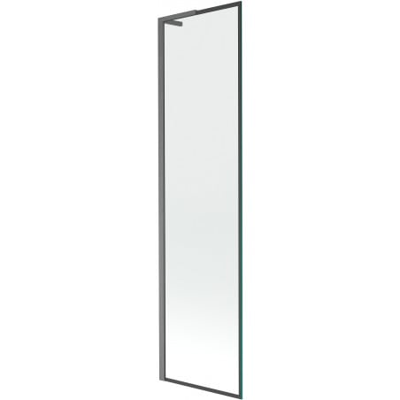 Mexen Next L bath screen 1-wing 50 x 150 cm, black frame, brushed gun gray - 895-050-000-03-70-66