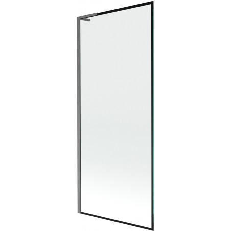 Mexen Next L Bath Screen 1-Panel 80 x 150 cm, Black Frame, Brushed Gun Gray - 895-080-000-03-70-66