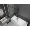 Mexen Next L Bath Screen 1-Panel 90 x 150 cm, Black Pattern, Brushed Gun Gray - 895-090-000-03-70-66