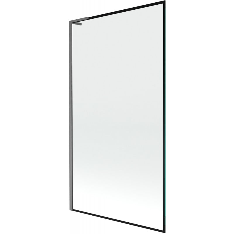 Mexen Next L Bath Screen 1-Panel 100 x 150 cm, Black Frame, Brushed Gun Gray - 895-100-000-03-70-66