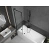 Mexen Next L Bathtub Screen Single-Panel 50 x 150 cm, Black Pattern, Black - 895-050-000-03-70-70