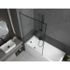 Mexen Next L Bathtub Screen 1-Wing 100 x 150 cm, Black Pattern, Gun Metal - 895-100-000-03-70-95