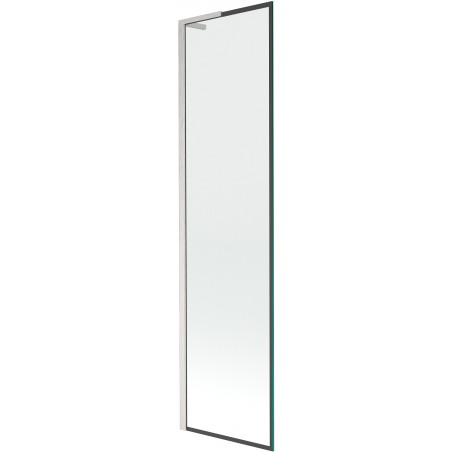 Mexen Next L Bath Screen 1-Panel 50 x 150 cm, Black Frame, Brushed Nickel - 895-050-000-03-70-97