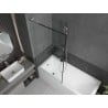 Mexen Next L 1-wing Bathtub Screen 90 x 150 cm, Black Pattern, Brushed Nickel - 895-090-000-03-70-97