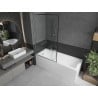 Mexen Next L Bathtub Screen 1-Panel 100 x 150 cm, Black Pattern, Brushed Nickel - 895-100-000-03-70-97